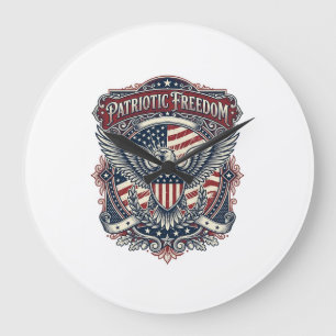 Faderdag Vector Grafik T-shirt med Patriotisk Tema Stor Klocka