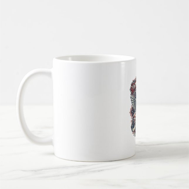 Faderdag Vector Grafisk T-shirt med Patriotiskt Te Kaffemugg (Vänster)
