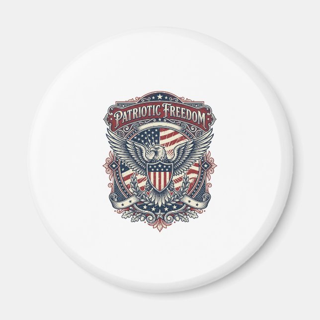 Faderdag Vector Grafisk T-shirt med Patriotiskt Te Magnet (Framsidan)