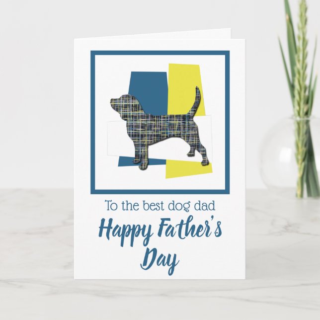 Faderdagskort med tre färger för Beagle Hound Hund Kort (Framsida)