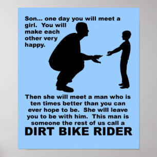 Faderlig Råd Dirt Bike Motocross Rolig Affisch