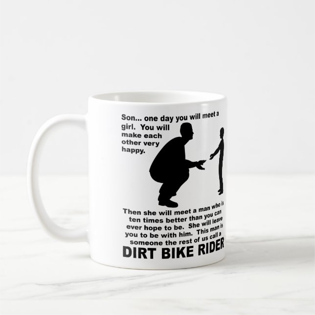 Faderlig Råd Dirt Bike Motocross Rolig Mugg (Vänster)