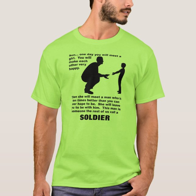 Faderlig Råd Soldat Stolthet Rollig T-Shirt (Framsida)