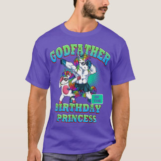 Fadern till Birthday Princess Dabbing Unicorn T Shirt