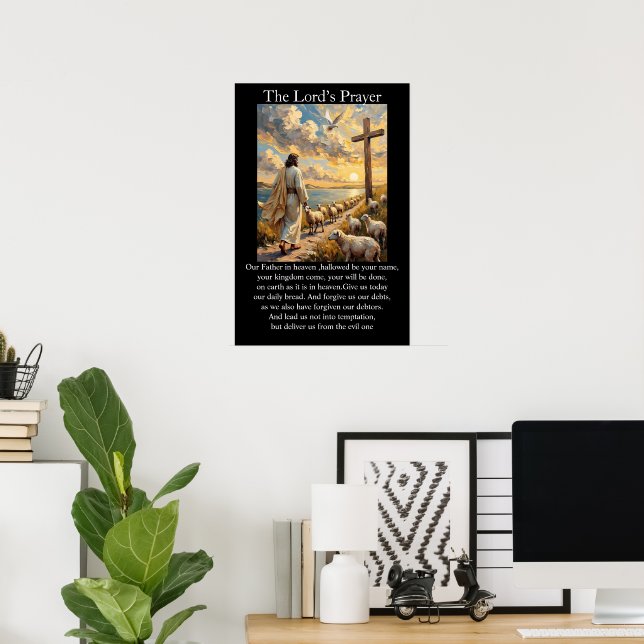 Faderns bön God Shepherd Får Soluppgång Poster (Hemmakontoret)
