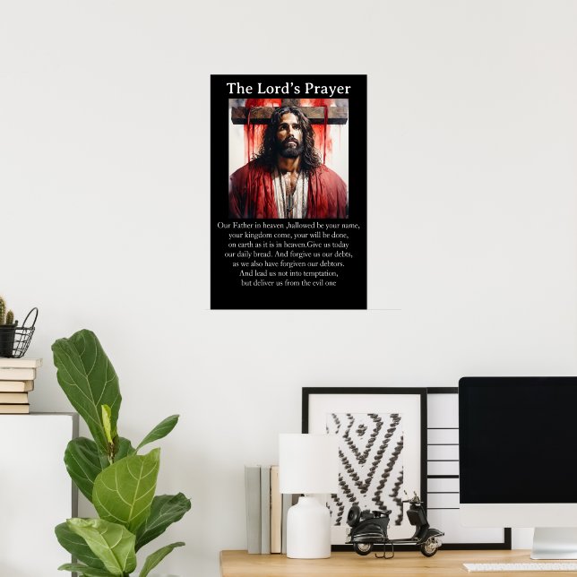 Faderns bön Jesus Kristus Står Högtidligt Poster (Hemmakontoret)