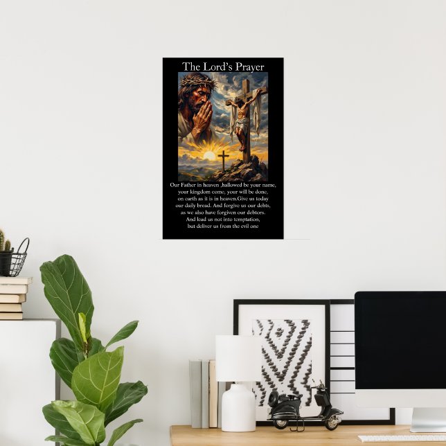 Faderns bön Korsfästelse Bönejesus Soluppgång Poster (Hemmakontoret)