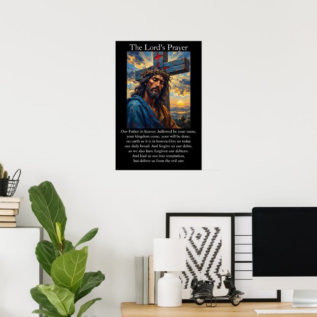 Faderns Bön Korsfästelse Soluppgång Tornkrona Poster (Hemmakontoret)