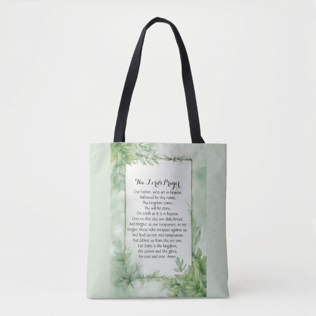 Faderns bön Vattenfärg Botanisk Postertryck Tygkasse (Framsida)
