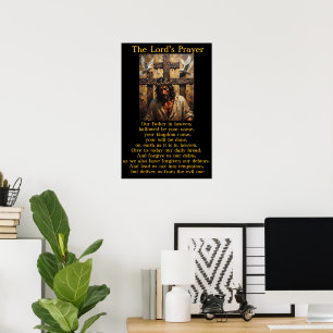 Faderns bönegrafik för korsfästelse och försoning poster