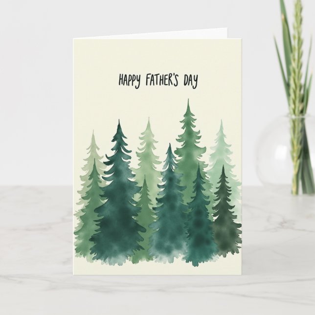 Faderns Dag Gröna Träd Kort (Framsida)
