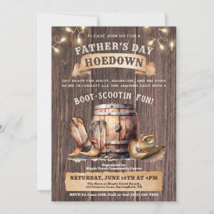 Faderns dag Hoedown-inbjudan – Rustik landsbygd Inbjudningar