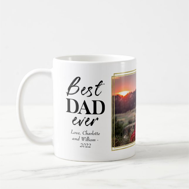 Faderns dag kopp med guld folie geometrisk design (Vänster)