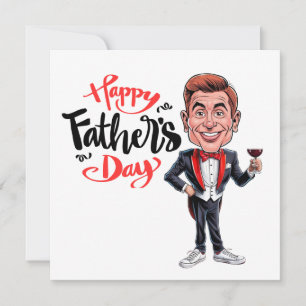 Faderns dag - Världens bästa Pappa-Caricature Julkort