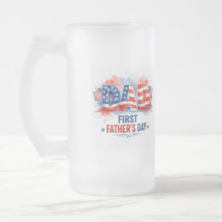 Faders dag med patriotisk prägel frostat ölglas