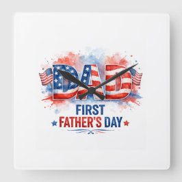 Faders dag med patriotisk prägel fyrkantig klocka