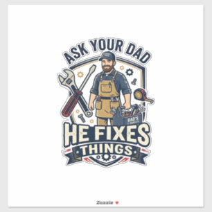 Faders Dag Reparation Pappa Tröja Fråga Din Pappa Klistermärken