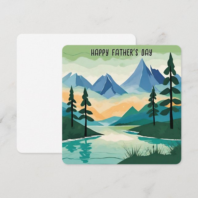 Fadersdag Berg Landskap Natur Julkort (Fram/baksida)