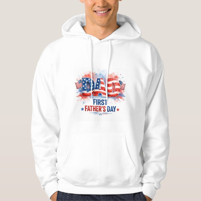 Fadersdag med patriotisk prägel hoodie (Framsida)
