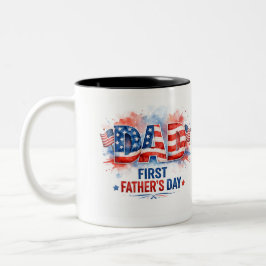 Fadersdag med patriotisk prägel Två-Tonad mugg