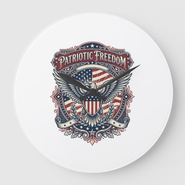 Fadersdag Vector Grafisk T-shirt med Patriotiskt T Stor Klocka (Framsida)