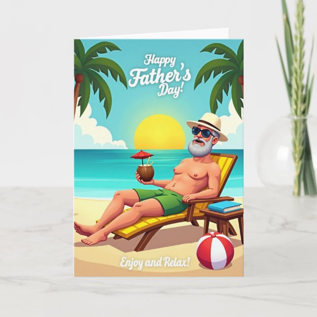 Fadersdags kort med Beach Bliss (Framsida)