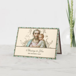 Fadersdags kort St. Josef Jesus religiöst kort