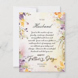 Fadersdags kort till make från hustru Foto