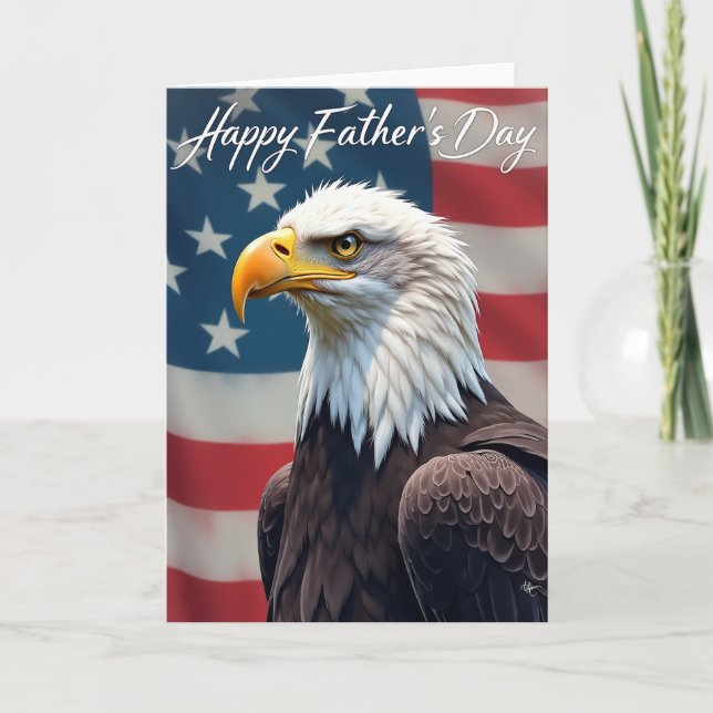 Fadersdagskort med patriotisk prägel kort (Framsida)