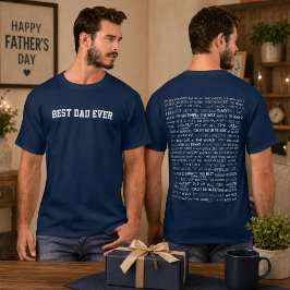 Fadersdagspresent Skript Typografi Mönster T Shirt
