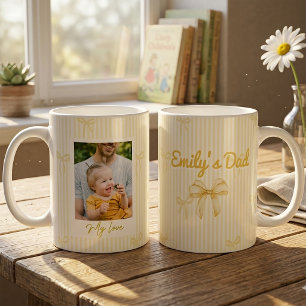 Fadersdagspresenter till pappa gula bågstrimmor kaffemugg