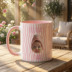 Fadersdagspresenter till pappa rosa ränder mugg