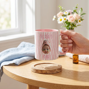Fadersdagspresenter till pappa rosa ränder mugg