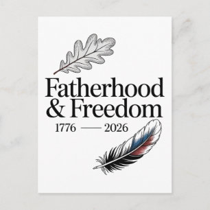 Faderskap & Frihet 1776 - 2026 Fadersdag Vykort