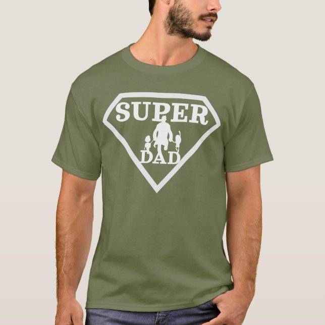 faderskap, Toppen Pappa till superhjälte, fars dag T Shirt (Framsida)