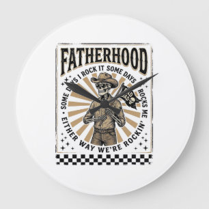 Faderskap Vintage Skelett Cowboy Pappa Tröja Desig Stor Klocka