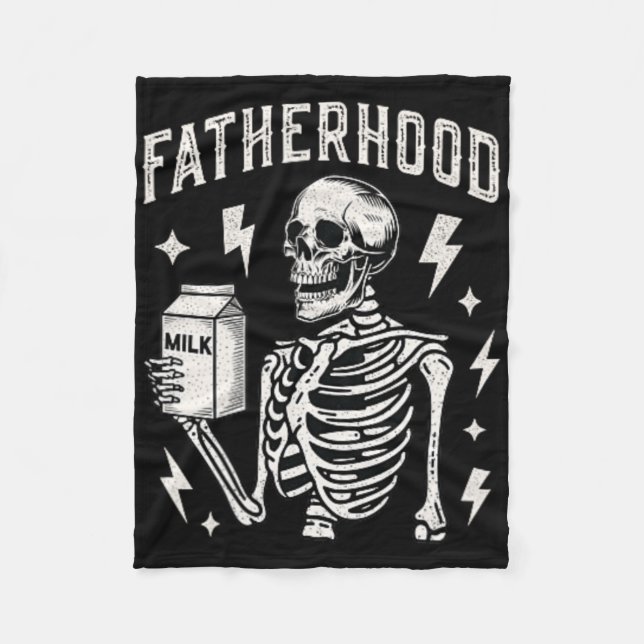 Faderskapets Skeleton bara en Pappa med Mjölk funn Fleecefilt (Framsidan)