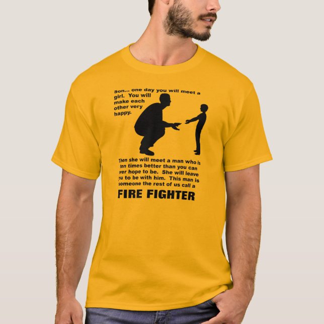 Fadersråd Brandman Känsla Rolig T-Shirt (Framsida)