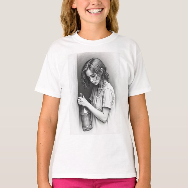 "Fades Joy: Borttappadens berättelse om lycka 🍾" T Shirt (Framsida)