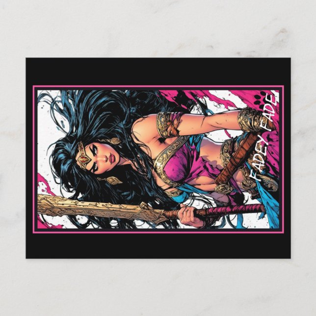 Fadey Barbarian Tecknad Stil 03 Vykort (Framsida)