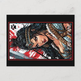 Fadey Barbarian Tecknad Stil 04 Vykort