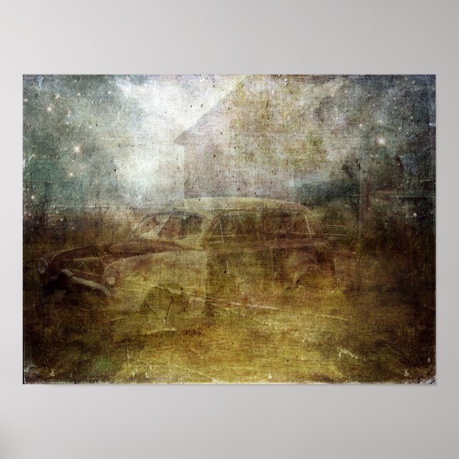 Fading Away Abandoned Car Poster (Framsidan)