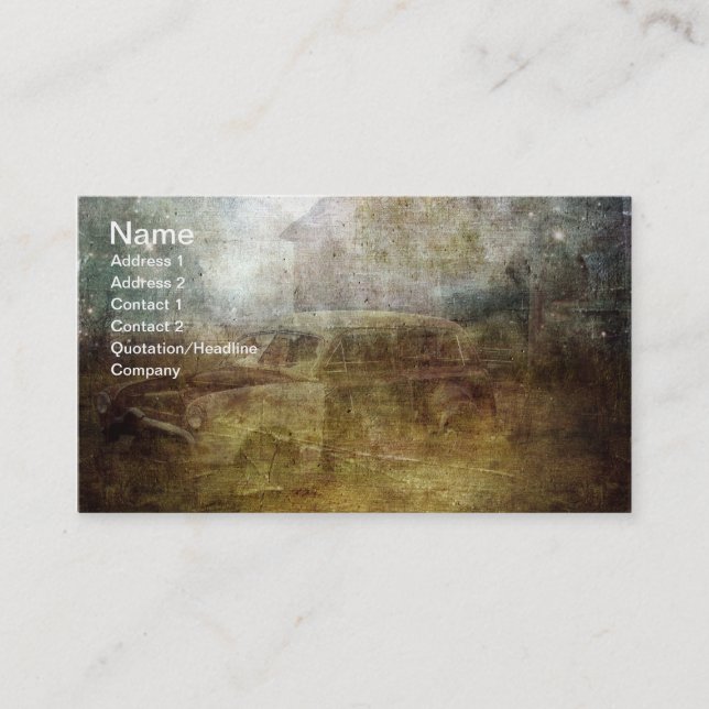 Fading Away Abandoned Car Visitkort (Framsida)