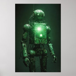 Fading Sentinel: A Broken Robot Poster