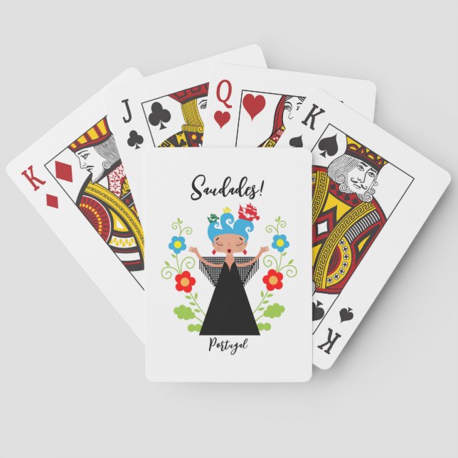 Fadokvinnans sångare med portugisiska fraktaser casinokort (Baksidan)