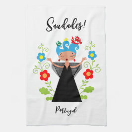 Fadokvinnans sångare med portugisiska fraktaser kökshandduk