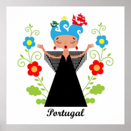 Fadokvinnans sångare med portugisiska fraktaser poster