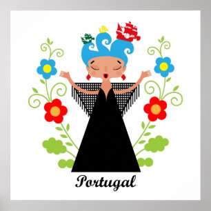 Fadokvinnans sångare med portugisiska fraktaser poster
