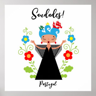 Fadokvinnans sångare med portugisiska fraktaser poster