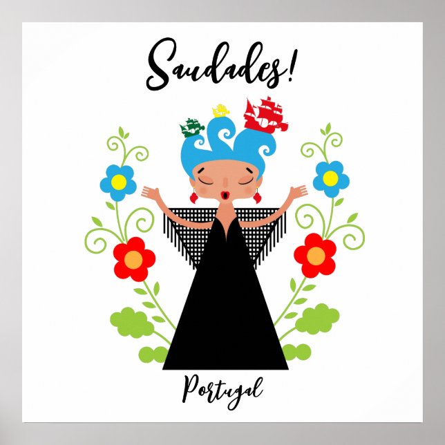 Fadokvinnans sångare med portugisiska fraktaser poster (Framsidan)